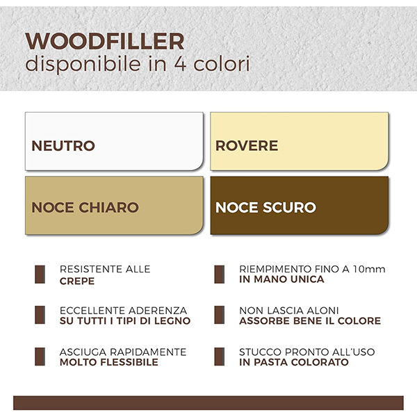 Aguaplast Woodfiller Stucco in Pasta per Legno in Barattolo - AGUAPLAST - Immagine 5